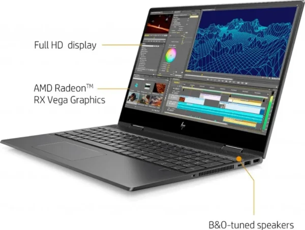 HP Envy x360 13   AMD Ryzen 7 4700U 10th Generation, 2 0 Ghz, 16GB RAM, 1TB SSD, 14 0" FHD Touch, AMD Radeon Graphics, Fingerprint, Stylus Pen, Windows 11 Pro , Eng Arab KB, Black