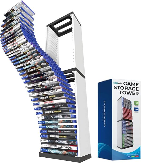 DOBE Game Storage Stand (36 Gaming Discs)   White
