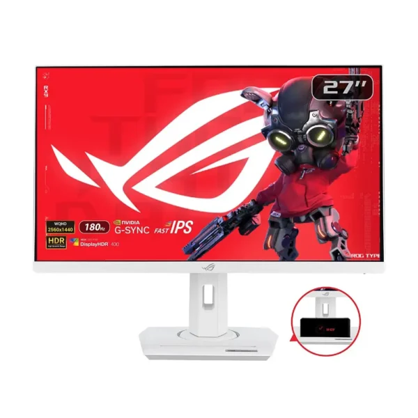 ASUS 27″ ROG Strix XG27ACS W 2K 180Hz Fast IPS HDR400 USB C Gaming Monitor, White