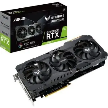 Asus TUF Gaming GeForce RTX 3060 Ti V2 OC TUF RTX3060TI O8G V2 GAMING 8GB GDDR6 Graphics Card, 256bit, 1750MHz, 2x HDMI, 3x DP (LHR) | 90YV0G1A M0NA00