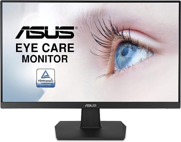 ASUS VA24EHE Eye Care Monitor – 24 inch (23 8 inch viewable), Full HD, IPS, Frameless, 75Hz, Adaptive Sync/FreeSync™, Low Blue Light, Flicker Free, Wall Mountable