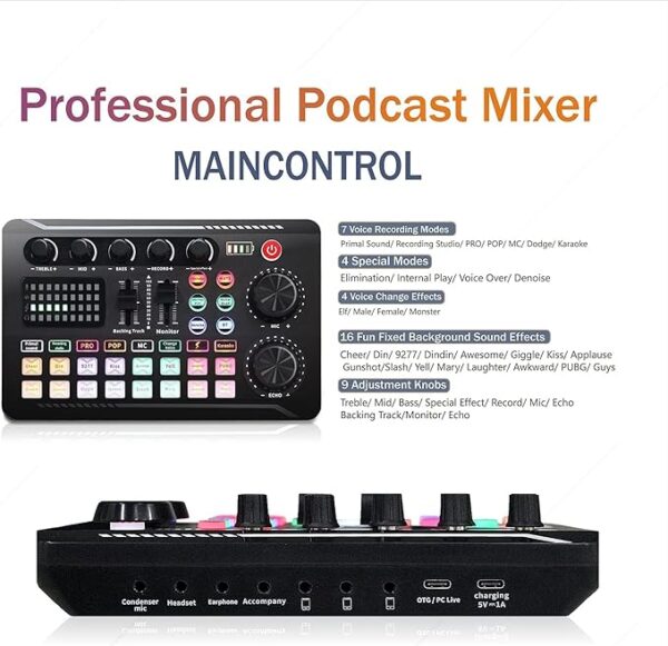 BM 800 Mixer Functions for PC Smartphone Studio Recording & Broadcasting