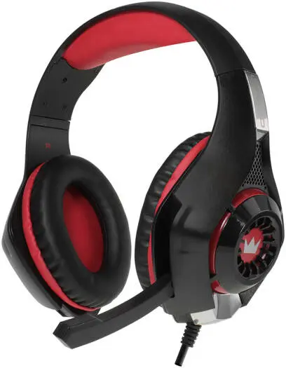 Crown Micro CMGH 101T Wired Gaming Headphones, 40mm Diameter Speakers, Adjustable Flexible Headband, 2 1m Cable Length, Plug 3 5 Jack 4 Pin + Adapter, Black | CMGH 101T