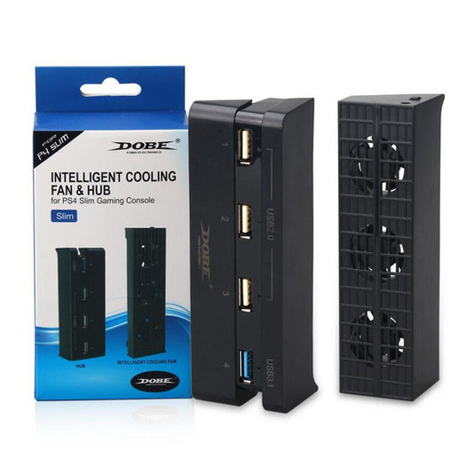 Dobe intelligent cooling fan & hub for Sony PlayStation 4 PS4 Slim Console System