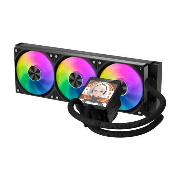 DarkFlash Wave Series DV360S All in One 360mm Liquid CPU Cooler   Black