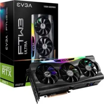 EVGA GeForce RTX 3080 Ti FTW3 Ultra Gaming 12GB GDDR6X, 384 bit, PCIe 4 0, 1 x HDMI 2 1, 3 x DisplayPort 1 4a, iCX3 Technology, ARGB LED, Metal Backplate, Graphics Card