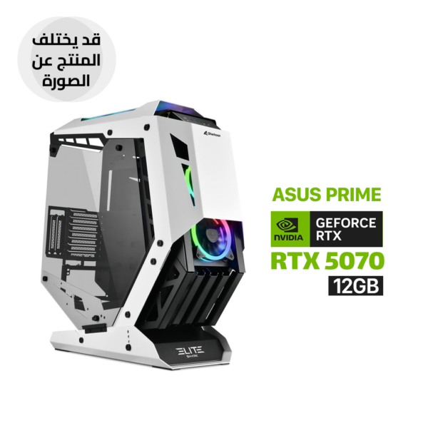 Gaming PC i7 14700F Processor, MSI B760 D5 WIFI Motherboard, 32GB RAM DDR5 (6000), 2TB SSD NVMe, ASUS PRIME RTX 5070 12GB VGA, 750 WATT GOLD PSU, L360 Liquid Cooler White, Sharkoon Elite Shark CA700 White 3x RGB Fans White, Windows 11 Pro (License)