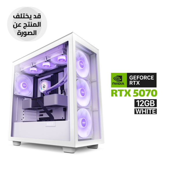 Gaming PC AMD Ryzen 7 9700X Processor, MSI B650 PLUS WIFI Motherboard, 32GB RAM DDR5, 1TB NVMe SSD, RTX 5070 12GB White, L360 Liquid Cooler White, 750 WATT GOLD PSU, NZXT H7 Elite Premium Mid Tower Case with 4 RGB Fans, Windows 11 Pro (License)