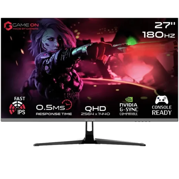 GAMEON GOPS27QHD180IPS 27" QHD, 180Hz, 0 5ms Fast IPS Gaming Monitor