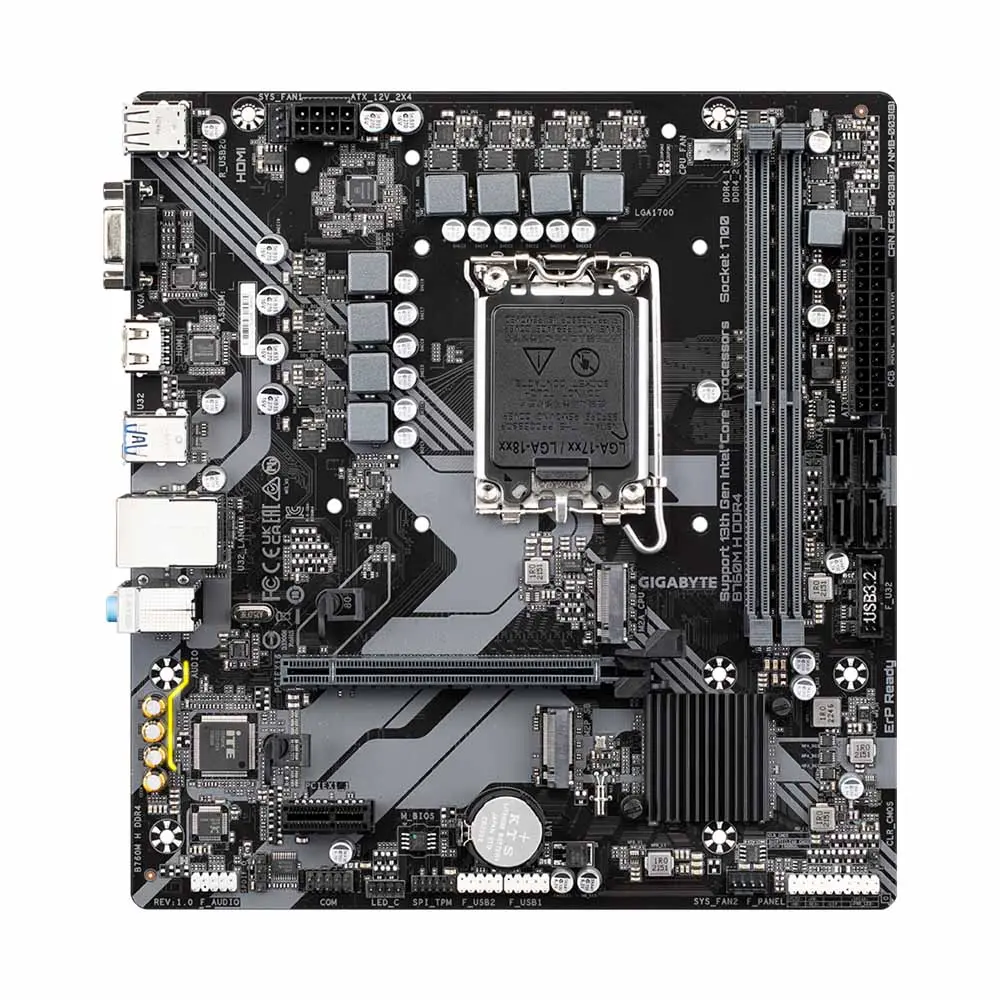GIGABYTE B760M H DDR4 (rev 1 0) Micro ATX Motherboard Black