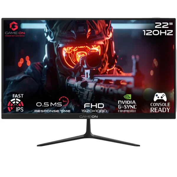 GAMEON GOES22FHD120IPS 22" FHD, 120Hz, MPRT 0 5ms, HDMI 2 1, Fast IPS Gaming Monitor (Support PS5) Black