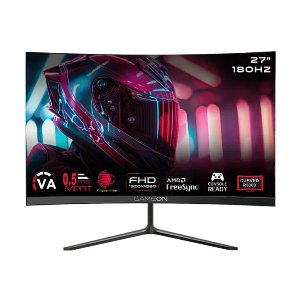 GAMEON GOC27F180VA 27" FHD, 180 Hz, MPRT 0 5 ms, HDMI 2 1, VA PANEL Curved Gaming Monitor