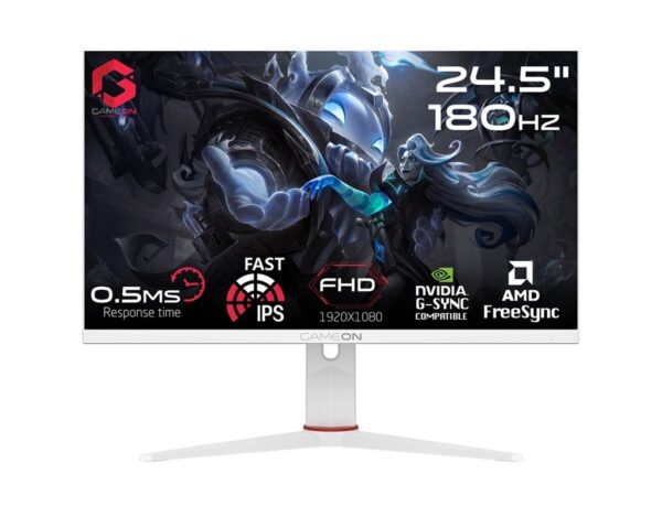 GAMEON GOA24FHD180IPS Artic Pro Series 24" FHD, 180Hz, MPRT 0 5ms, Fast IPS Gaming Monitor (Support PS5)   White