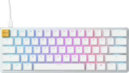 Glorious PC Gaming Race GMMK RGB Compact Mechanical Keyboard White Ice Edition, ABS, White | GLO GMMK COM BRN W