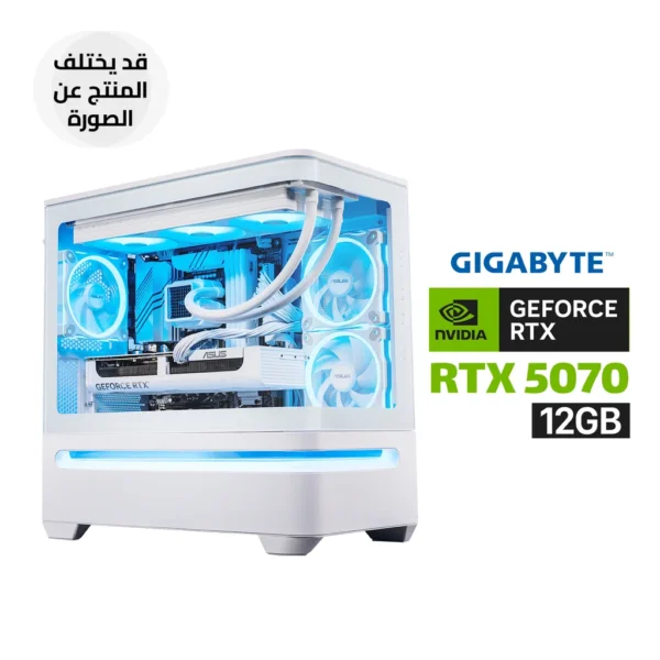 Gaming PC Intel i7 14700F, MSI PRO B760M A WiFi DDR5, 32GB DDR5 RAM, 1TB NVMe SSD, Gigabyte RTX 5070 Eagle OC ICE 12GB GPU, 750W Gold PSU, L240 White Liquid Cooler, Asus Prime AP202 White Case 3x ARGB Fans, Windows 11 Pro (License)