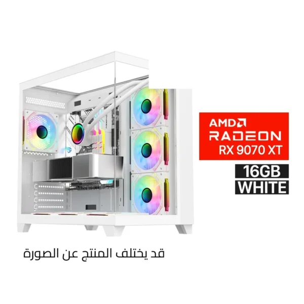 Gaming PC – AMD Ryzen 7 9700X, ASUS ROG STRIX B850 A WiFi 7, 32GB DDR5 6000MHz RAM, 2TB NVMe Gen4 SSD, ASUS PRIME RTX 5070 12GB White GPU, 850W Gold PSU, L360 Liquid Cooler White, Sharx Profin XI700W Case with 7 RGB Fans, Windows 11 Pro Licensed