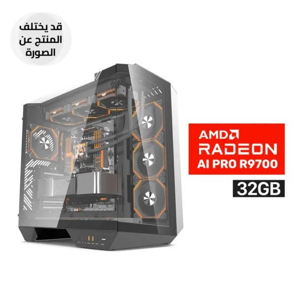 Gaming PC RYZEN 7 9850X3D, ASUS ROG STRIX X870H WIFI 7, 32GB D5 RAM, 2TB SSD NVMe GEN 4, Sapphire AMD Radeon AI PRO R9700 32GB, Asus Prime LC 360 LCD ARGB Liquid Cooler, ASUS TUF 1000 WATT GOLD PSU, DarkFlash DY470 Case 4X RGB Fans, Win 11 Pro (License)