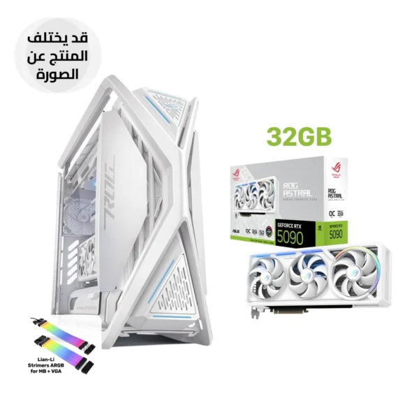 Gaming PC RYZEN 9 9950X3D, ASUS X870 A WIFI 7, 64GB Ram White, SAMSUNG 2TB SSD NVMe, ASUS ASTRAL RTX 5090 32GB White, ASUS RYUJIN L360 White, ROG Thor PLATINUM III 1200W, ROG Hyperion GR701 Case White, Lian Li Strimers ARGB Cables, Win 11 Pro (License)