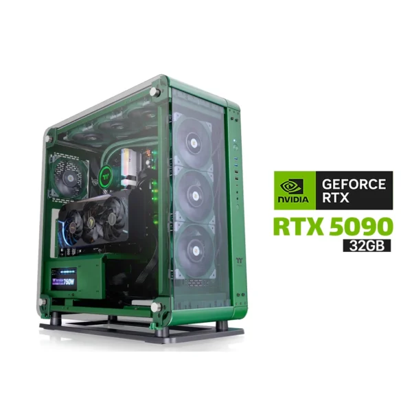 Gaming PC Ryzen 7 9800X3D, ASUS ROG STRIX X870 E Motherboard, 64GB DDR5 6000 RAM, Acer 2TB NVMe SSD, NVIDIA RTX 5090 32GB GPU, ASUS TUF 1200W Gold PSU, NZXT Kraken L360 Liquid Cooler, Thermaltake Core P6 TG Case, Windows 11 Pro