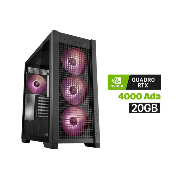 Gaming PC Ryzen 9 9900X3D, Asus ProArt X870E Creator WiFi 7, 64GB DDR5 6000, 2TB NVMe 7250 SSD, PNY Quadro RTX Ada 4000 20GB, 1000W Gold PSU, ASUS L360 Cooler, TUF GT302 Case 4x ARGB Fans , Win 11 Pro
