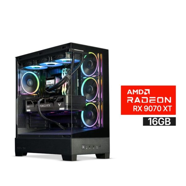 Gaming PC Ultra 7 265K Processor, Gigabyte Intel Core Ultra Z890M Motherboard, 32GB D5 RAM (6000), 2TB NVMe SSD (6000), AMD RX 9070 XT 16GB VGA, 850 WATT GOLD PSU, L240 Liquid Cooler, Asus A31 Plus Mid Tower Case, 4x Pre Installed RGB Fans, Windows 11 Pro