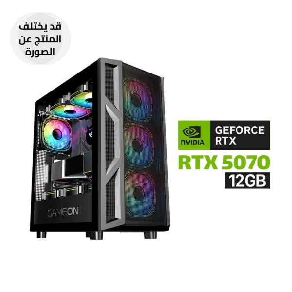 Gaming PC i5 14400F Processor, B760M D5 Motherboard, 16GB RAM DDR5, 1TB SSD NVMe, RTX 5070 12GB VGA, 850 WATT PSU, AZZA L240 Liquid Cooler, GameOn Trident IV Series Case with 4 RGB Fans, Windows 11 Pro (License)