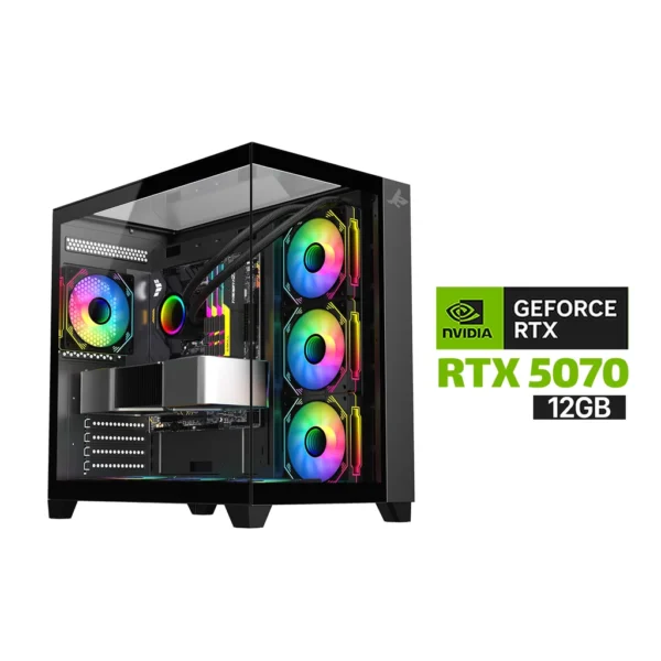 Gaming PC i7 14700K Processor, ASUS TUF B760 Wi Fi Motherboard, 32GB DDR5 RAM, 2TB NVMe SSD GEN 4, RTX 5070 12GB VGA, 850 WATT GOLD PSU, L360 Liquid Cooler, Sharx Profin GX700 Mid Tower Case, 7x Pre Installed ARGB Fans, Windows 11 Pro (License)