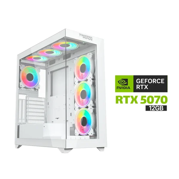 Gaming PC i7 14700F Processor, GIGABYTE B760 AC WIFI+BT Motherboard, 32GB RAM DDR5, 1TB NVME SSD, RTX 5070 12GB VGA, 750 WATT GOLD PSU ,L240 Liquid Cooler, Twisted Minds Quantum Case, 7x Pre Installed ARGB Fans, Windows 11 Pro (License)