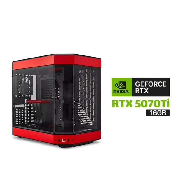 Gaming PC i9 14900K Processor, ASUS Z790 P WIFI Motherboard, 32GB DDR5 (6000) RAM, 2TB NVMe (6000) SSD, NVIDIA GeForce RTX 5070Ti 16GB, 1000 WATT PSU GOLD, ASUS Prime L360 Liquid Cooler, HYTE Y60 Mid Tower Case, Asus TF120 Fan (Pack of 3), Windows 11 Pro
