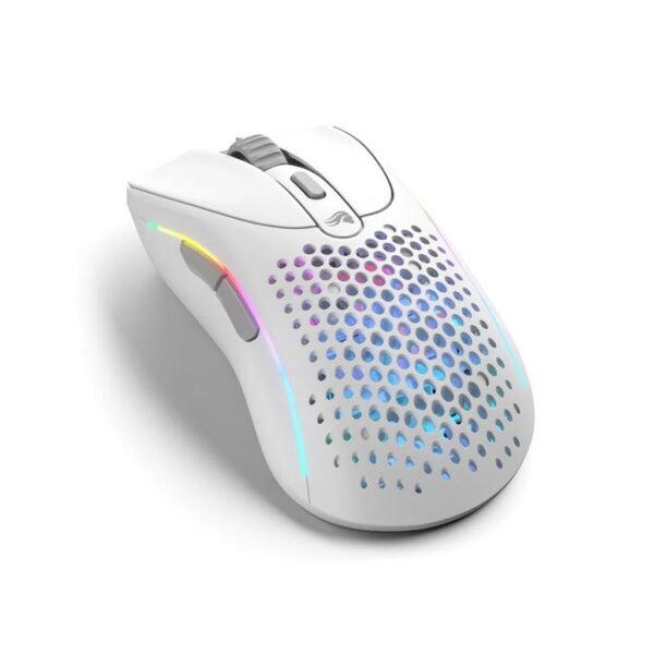 Glorious Model D 2 Wireless/Bluetooth UltraLight Ergonomic RGB Gaming Mouse (66g) White
