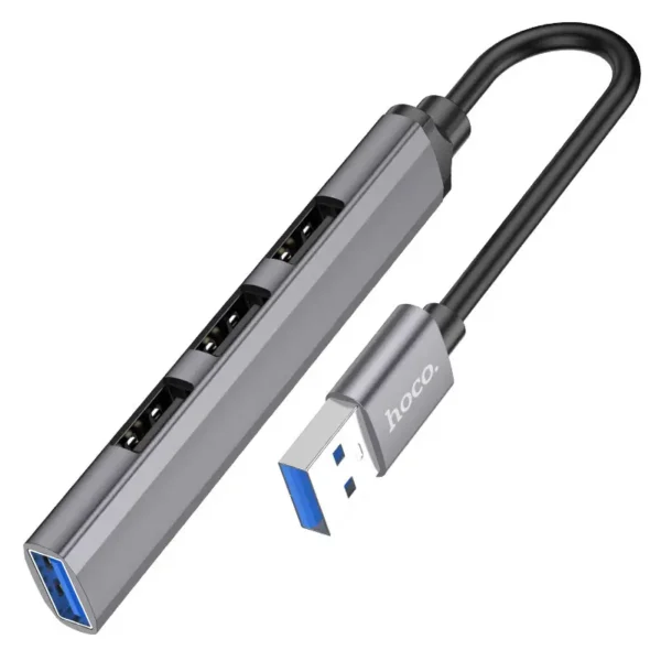 Hoco HB26 4 in 1 hub, USB male to USB3 0 female + USB2 0*3 female, support up to 1Tb hard drive 