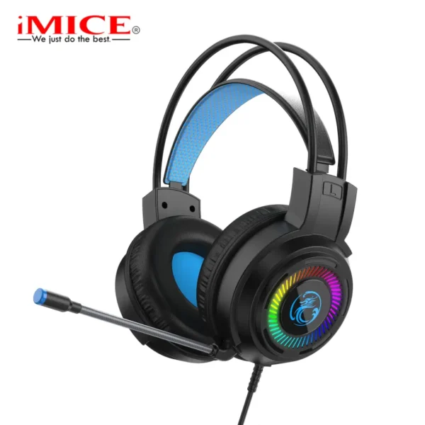 IMICE HD480 Gamer Over ear Headphones with Microphone, Mix Led Backlit, Usb Plug and 2Pins