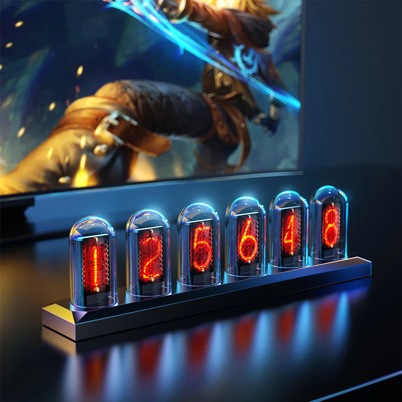 IPSTUBE Nixie tube clock, IPS color screen, digital clock, DIY analog digital tube clock