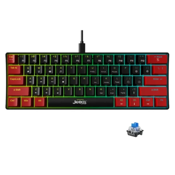 Jedel KL 69 Wired Gaming Keyboard with RGB Backlighting (Arabic/English) 61 Keys