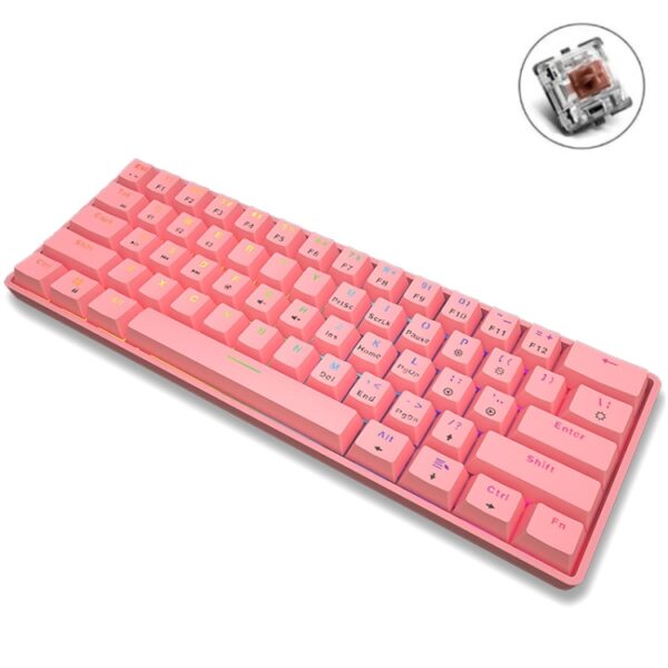 Leaven K28   RGB Mechanical Gaming Keyboard   Pink – Blue Switch