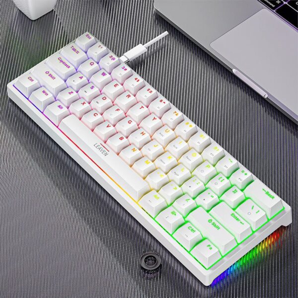 LEAVEN K620 Wired Mechanical Keyboard   White