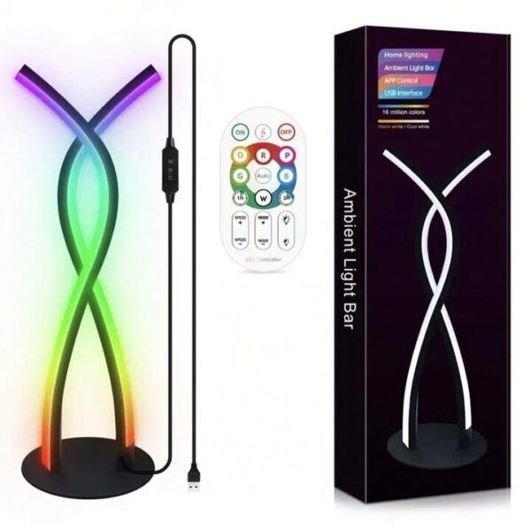 LED Spiral Shaped Artistic Table Lamp RGB Atmosphere Lamp