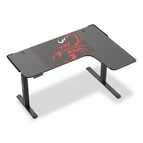 L Shaped Standing Desk, Right Desk, 60" x 43 69" x 29 88" to 48 38", Black