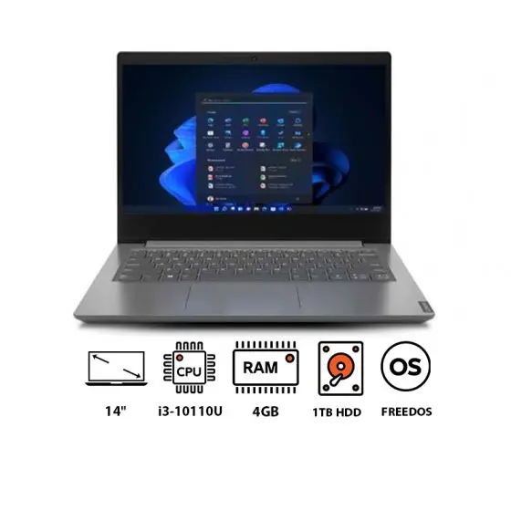 Lenovo V14 G1 IML Laptop, Intel Core i3 10110U, 1TB HDD, 4GB RAM, 14 Inch FHD, Intel UHD Graphics, FreeDos Iron Grey