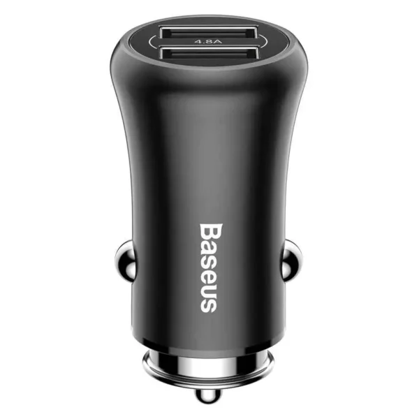 2XUSB GENTLEMAN CAR CHARGER  BASEUS   BLACK (Open Box)