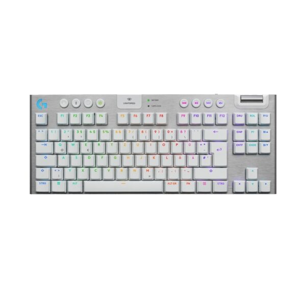 Logitech G915 X LIGHTSPEED TKL Mechanical Keyboard, Tactile Switches, Double Shot PBT Keycaps, LIGHTSYNC RGB Illumination, Tri Mode Connectivity, English (US) Layout, White | 920 012737
