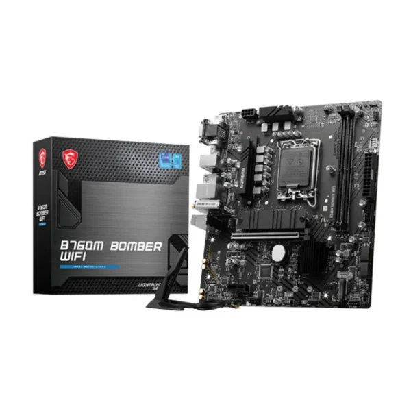 MSI B760M Bomber Wi Fi Motherboard Dual Channel DDR5 6400+MHz, LGA 1700 Socket