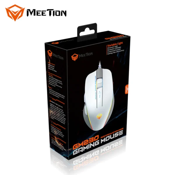 Meetion GM230 RGB Gaming Mouse 12800 DPI White