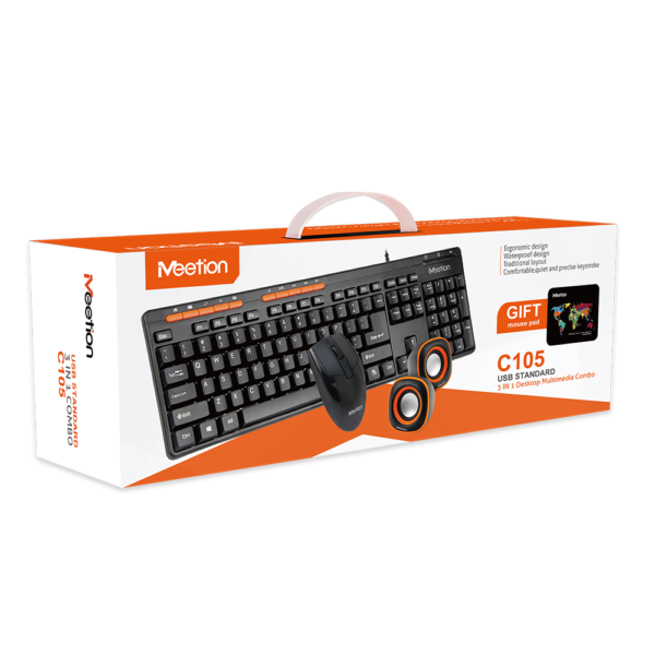 Meetion wired keyboard and mouse price company   C105   Black