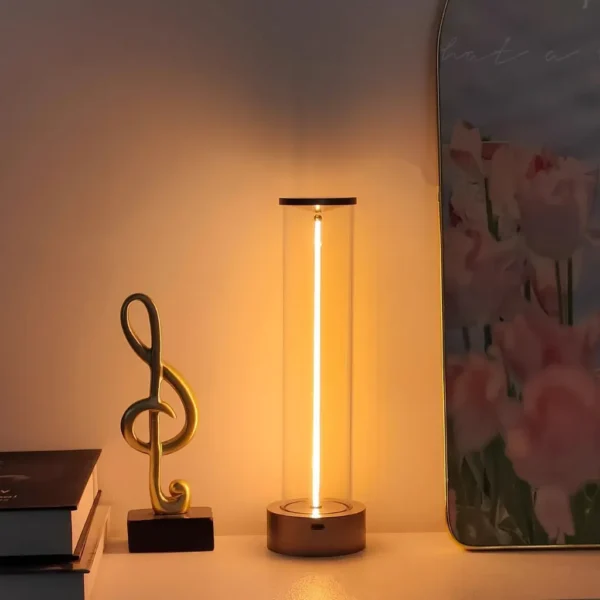 Modern Cordless Bedside Lamp, Rechargeable Touch Controlled Dimmable Table Light with 3 Levels, Metal Base, USB Powered for Office, Living Room, Kitchen, Bedroom   Silvery, Modern Style, Fantasy Theme