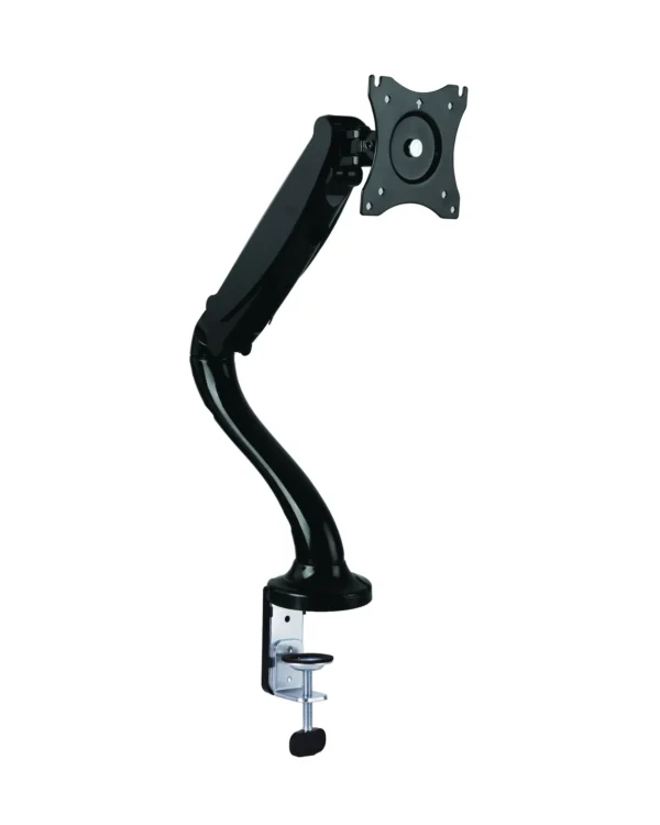 Full Motion Gas Spring Single Monitor Desk Mount 13” to 27” Black, Max load 13 2 Ibs, Full motion Adjustment