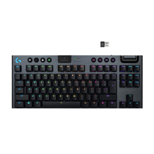 Logitech G915 Tenkeyless Light Speed Wireless RGB Mechanical Gaming KeyBoard GL Clicky Switch   Black