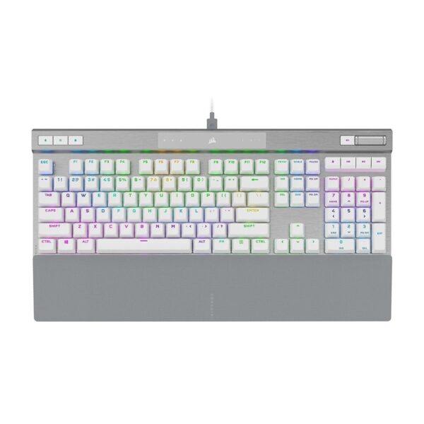 Corsair K70 PRO RGB Optical Mechanical Gaming Keyboard OPX Linear Switch PBT Double Shot Keycaps   White