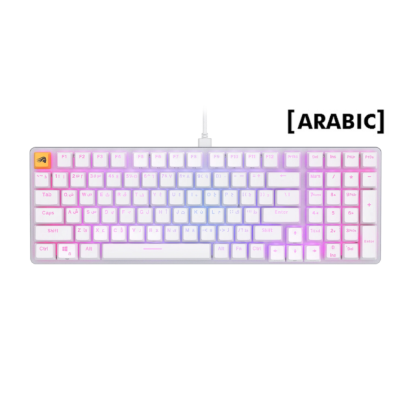 Glorious GMMK2 Full Size 96% Pre Built Edition Modular Wired Mechanical Keyboard (Arabic)   White