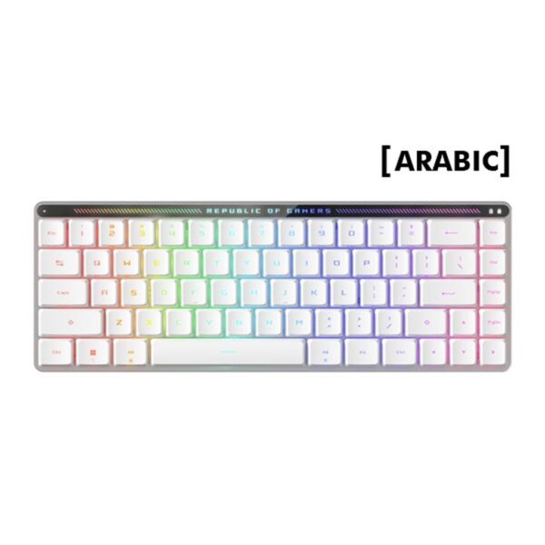 Asus M603 Rog Falchion 65% Wireless Optical Mechanical Gaming Keyboard RX Red Low Profile Switch Linear & Swift (Arabic) White